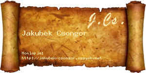 Jakubek Csongor névjegykártya